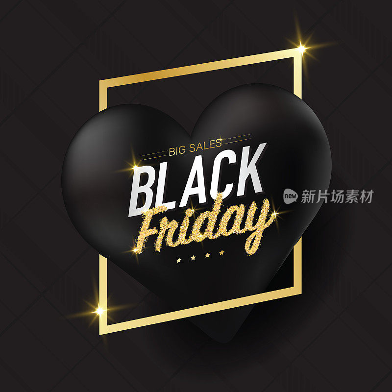 Black Friday Concept Black Hearts Poster